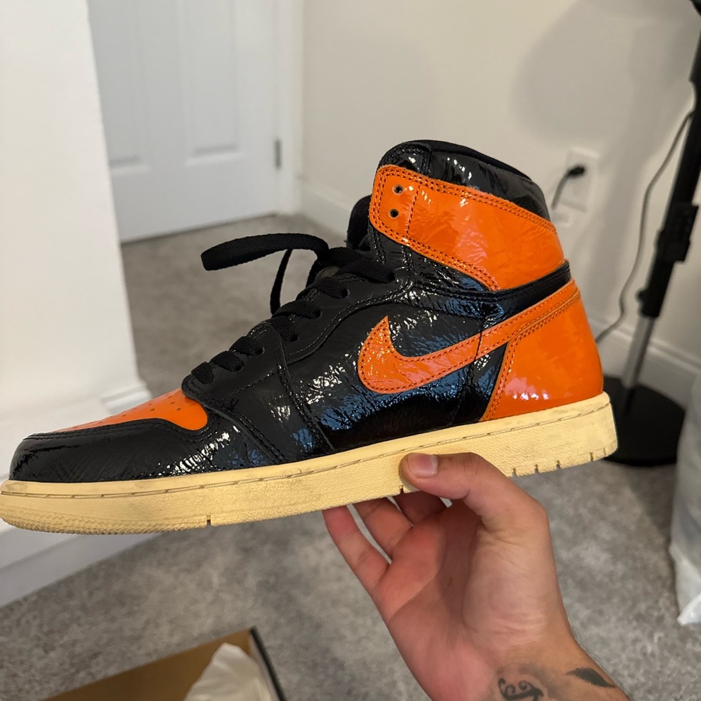 Nike Black and Orange Air Jordan 1 Box